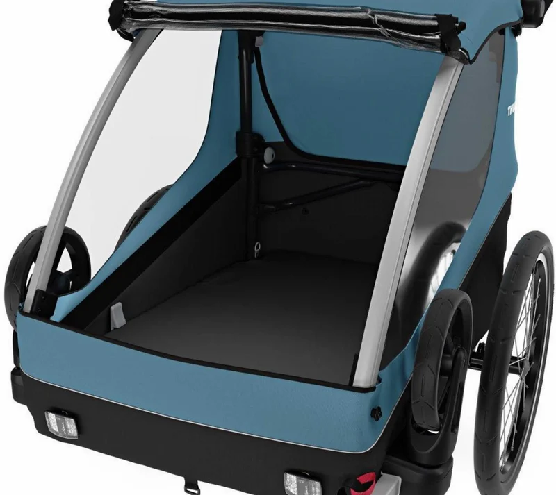 Ausstellungsstück - Thule Courier Fahrradanhänger inkl. Buggy-Kits bis zu zwei Kinder aegean blue