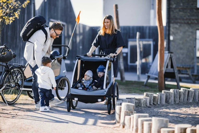 Ausstellungsstück - Thule Courier Fahrradanhänger inkl. Buggy-Kits bis zu zwei Kinder aegean blue