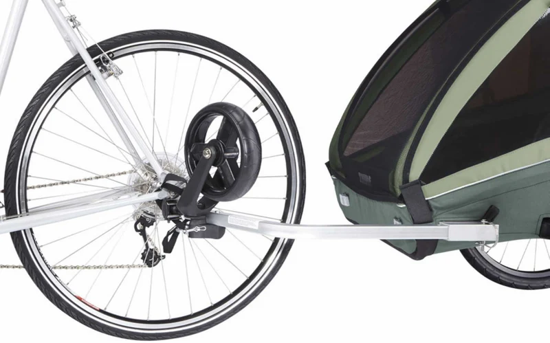 Ausstellungsstück - Thule Coaster XT Fahrradanhänger-Set mit Buggy-Set für zwei Kinder basil green