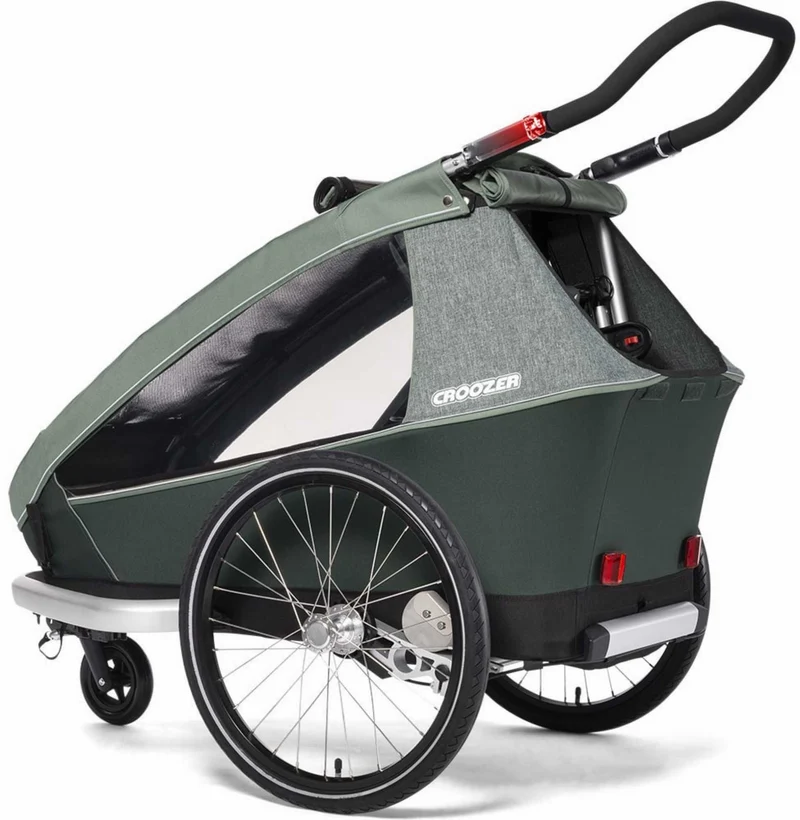 Ausstellungsstück - Croozer Kid Vaaya 1 + Sensor-Licht Fahrradanhänger jungle green