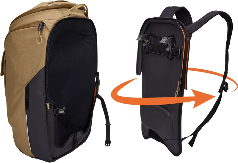 Thule Paramount Hybrid Pannier Fahrradpacktasche und Rucksack in einem Nutria 26 L