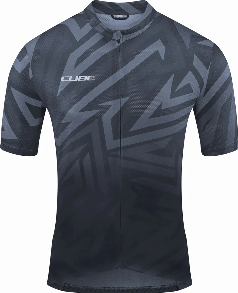 Cube ATX Trikot Full Zip CMPT Kurzarm black´n´grey