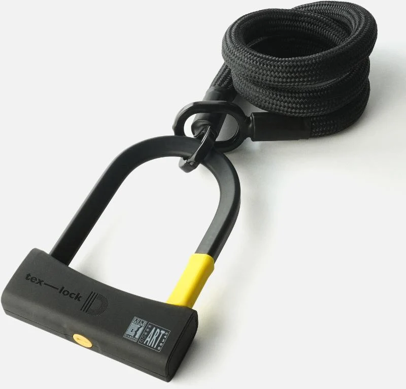 Texlock Bügelschloss mit Textilseil eyelet 120 D-lock M onyx black