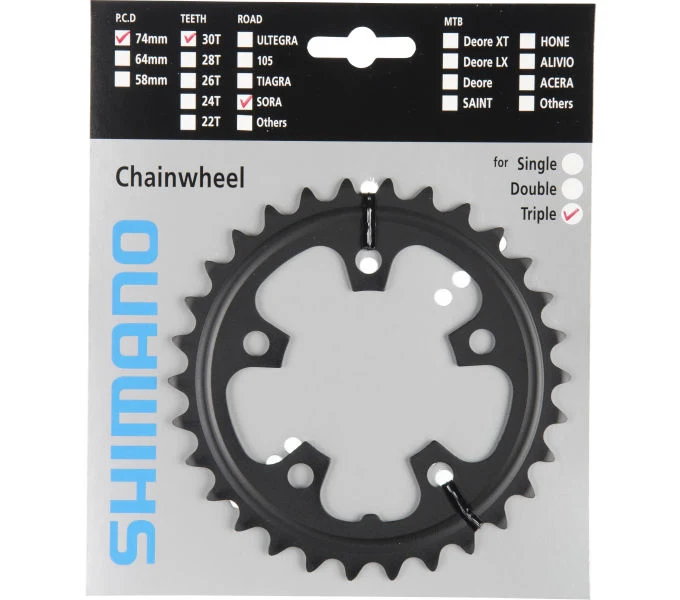 Shimano Kettenblatt SORA FC-3503 30 Zähne für KSR Schwarz