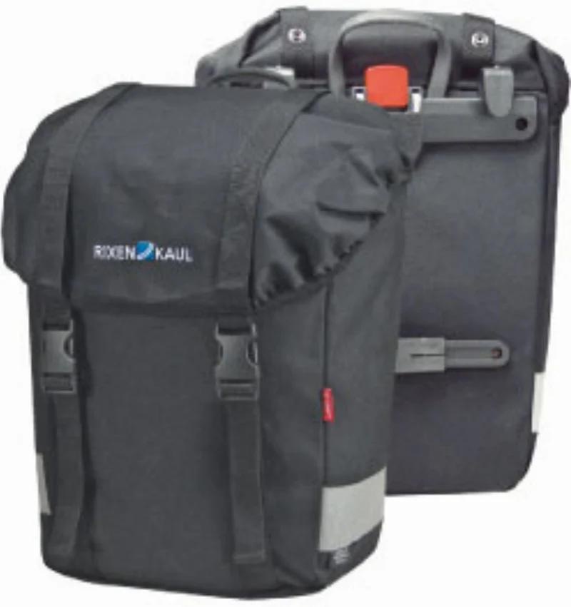 KLICKfix Classic Lowrider Gepäckträgertasche schwarz 15 L + 15 L