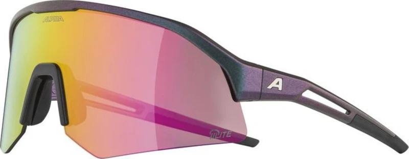 Alpina Sonic HR Q-Lite Sportbrille black matt-purple/mirror pink one size