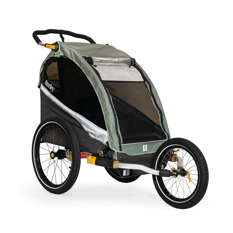 Burley Fahrrad-Kinder-Anhänger Burley D`Lite X Single, sage green/ carcoal grey