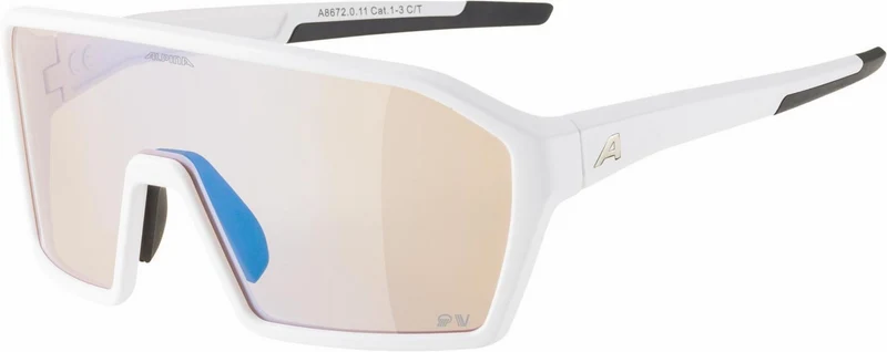 Alpina Ram Q-Lite V Sportbrille white matt/varioflexmirror+ blue