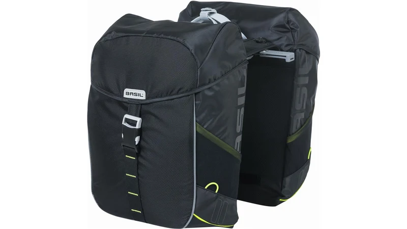 Basil Miles Mik Hinterradtasche black lime 34 L