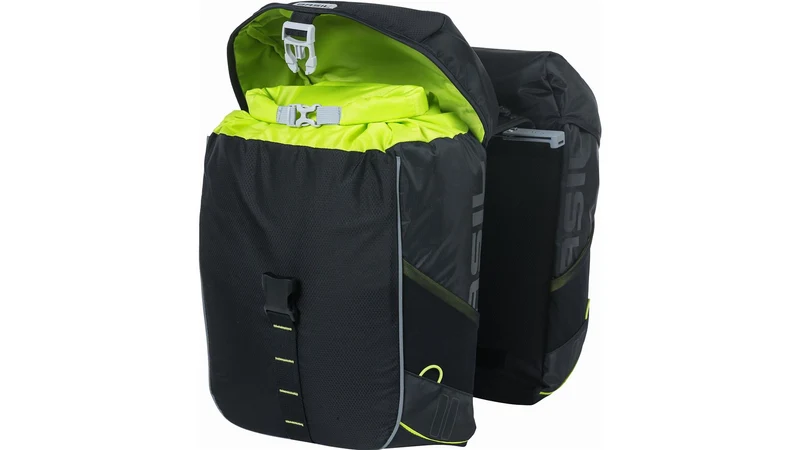 Basil Miles Mik Hinterradtasche black lime 34 L