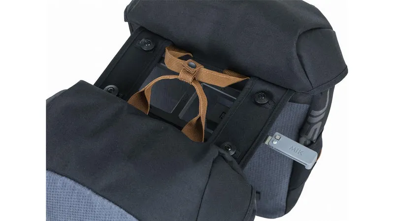 Basil Miles Mik Hinterradtasche black slate 34 L