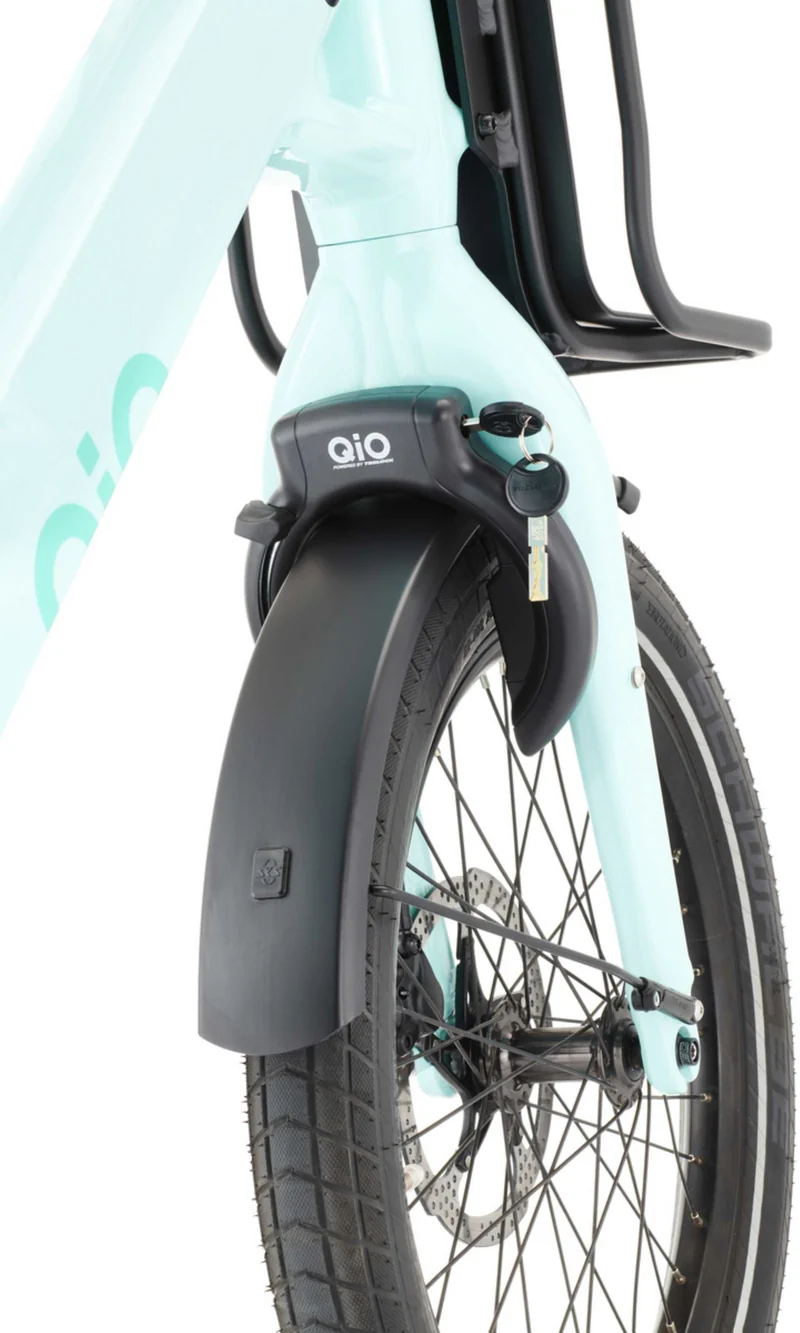 Qio Schlossset Trelock RS 480 + Einsteckkette 100cm + Akkuschliesszylinder für PowerPack 400/500
