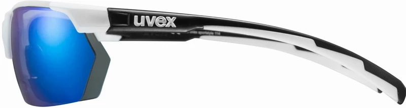 Uvex Sportstyle 114 Sportbrille white-black matt/mirror blue