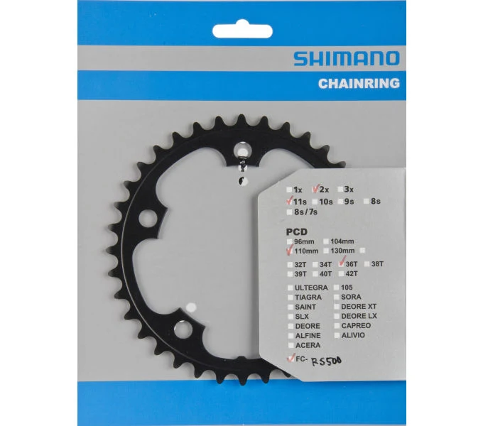 Shimano Kettenblatt FC-RS500 36 Zähne Schwarz