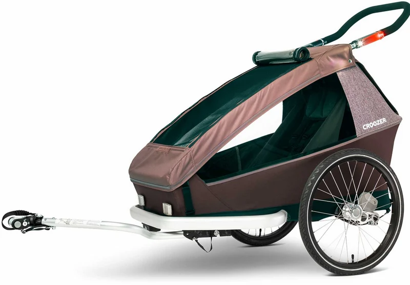 Croozer Kid Vaaya 1 + Sensor-Licht Fahrradanhänger blossom red