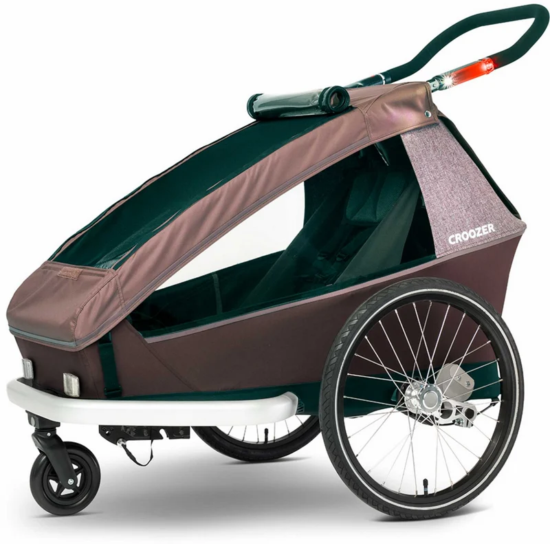 Croozer Kid Vaaya 1 + Sensor-Licht Fahrradanhänger blossom red
