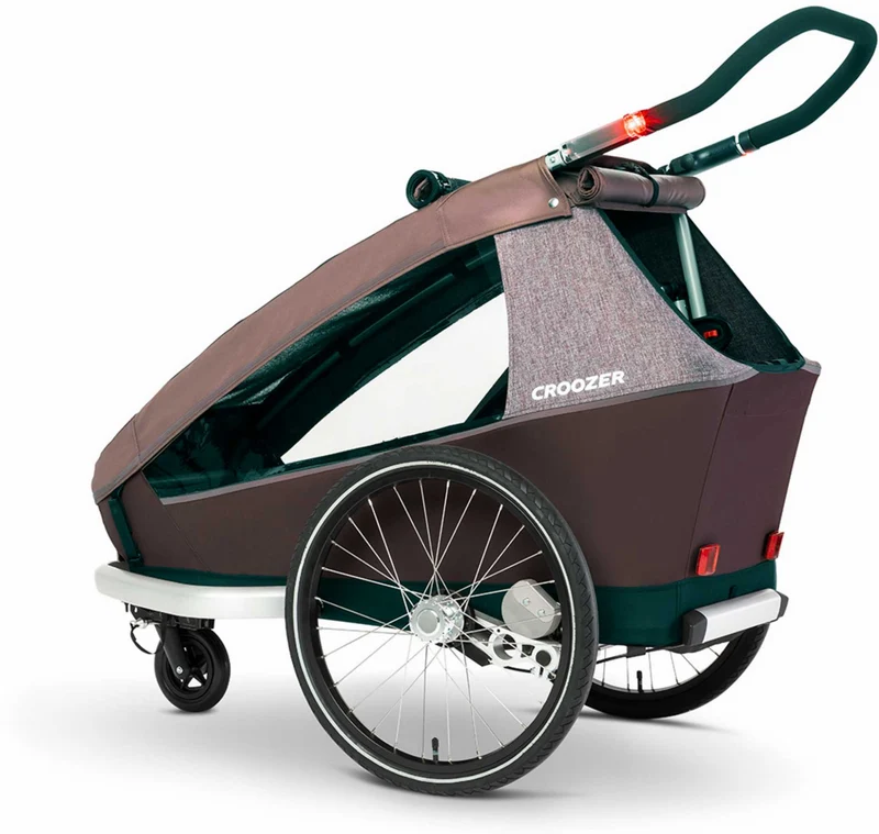 Croozer Kid Vaaya 1 + Sensor-Licht Fahrradanhänger blossom red