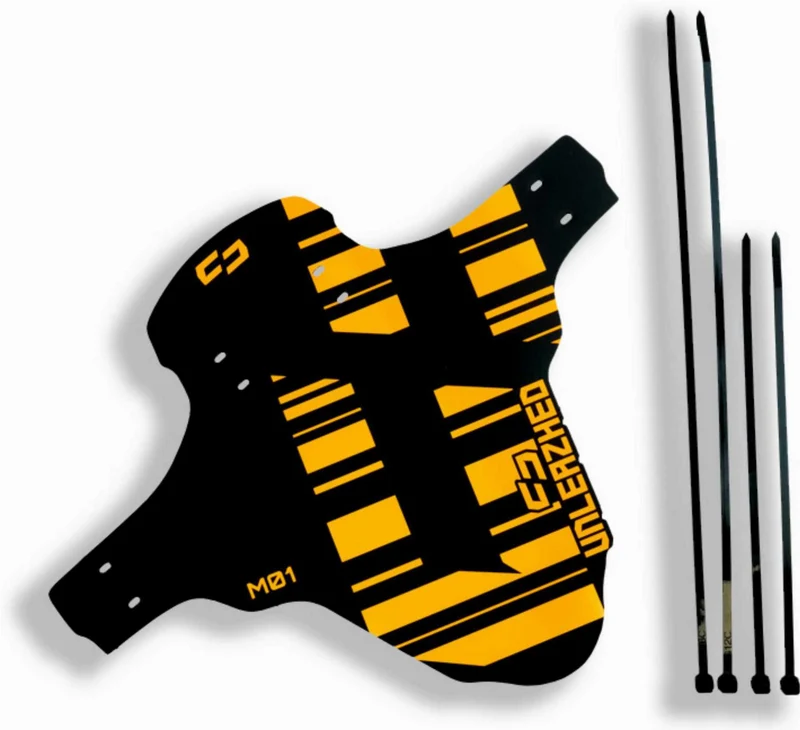 Unleazhed M01 Mudguard Logo Skin unsplash 1 pcs, 4 cable ties orange