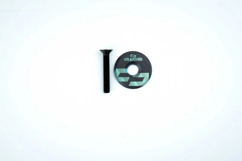 Unleazhed AL01 Top Cap Aluminium Logo Skin 1 pcs, 1 aluminium screw M6 turquoise
