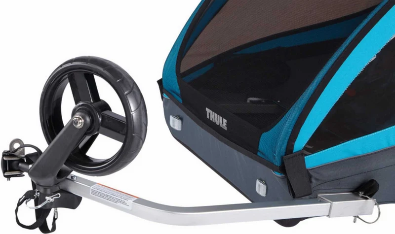 Thule Coaster XT Fahrradanhänger-Set mit Buggy-Set für zwei Kinder blue