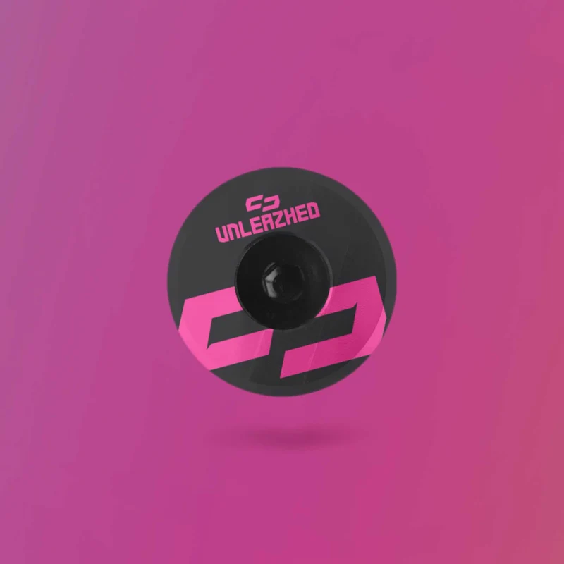 Unleazhed AL01 Top Cap Aluminium Logo Skin 1 pcs, 1 aluminium screw M6 pink