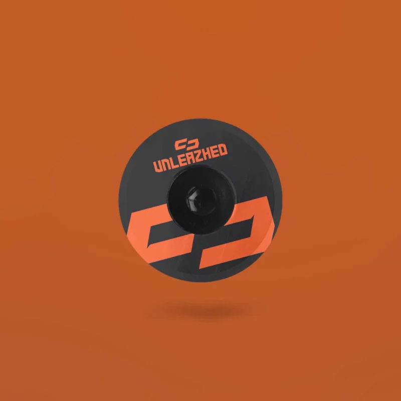 Unleazhed AL01 Top Cap Aluminium Logo Skin 1 pcs, 1 aluminium screw M6 orange