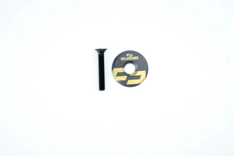 Unleazhed AL01 Top Cap Aluminium Logo Skin 1 pcs, 1 aluminium screw M6 gold
