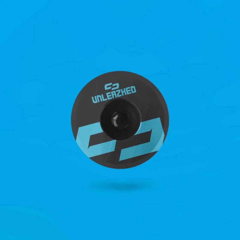 Unleazhed AL01 Top Cap Aluminium Logo Skin 1 pcs, 1 aluminium screw M6 blue