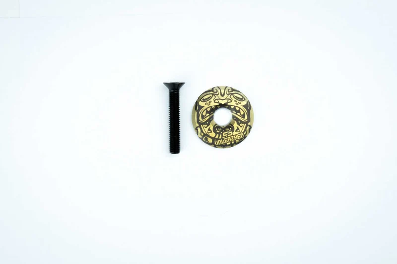 Unleazhed AL01 Top Cap Aluminium Design Skin 1 pcs, 1 aluminium screw M6 eldorado gold