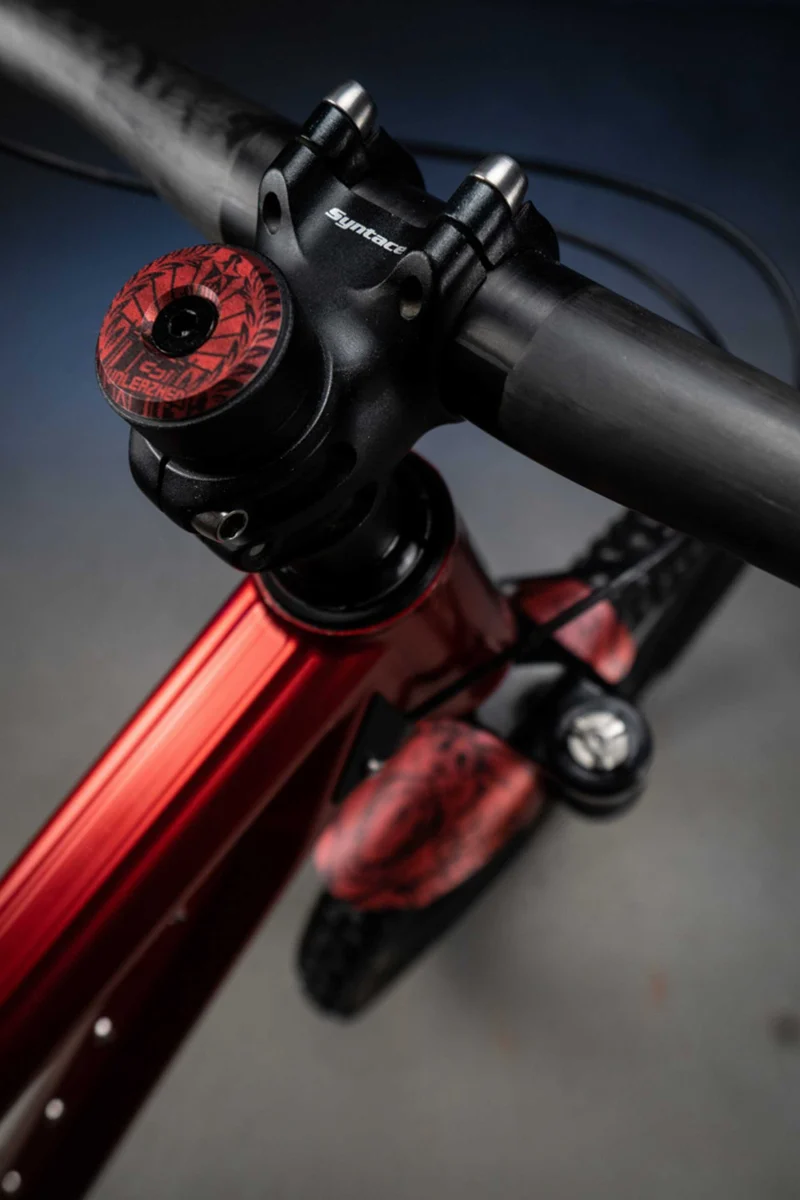 Unleazhed AL01 Top Cap Aluminium Design Skin 1 pcs, 1 aluminium screw M6 dawei red