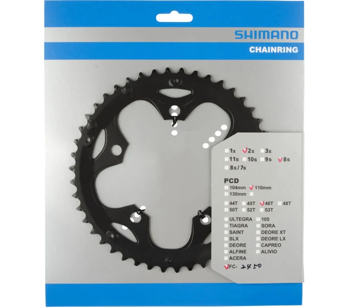 Shimano Kettenblatt CLARIS FC-2450 46 Zähne für KSR Schwarz