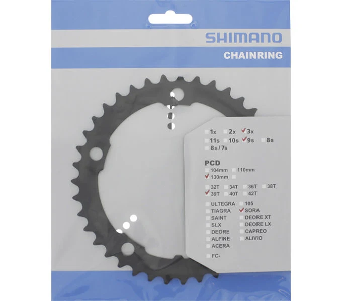 Shimano Kettenblatt SORA FC-3503 39 Zähne für KSR Schwarz