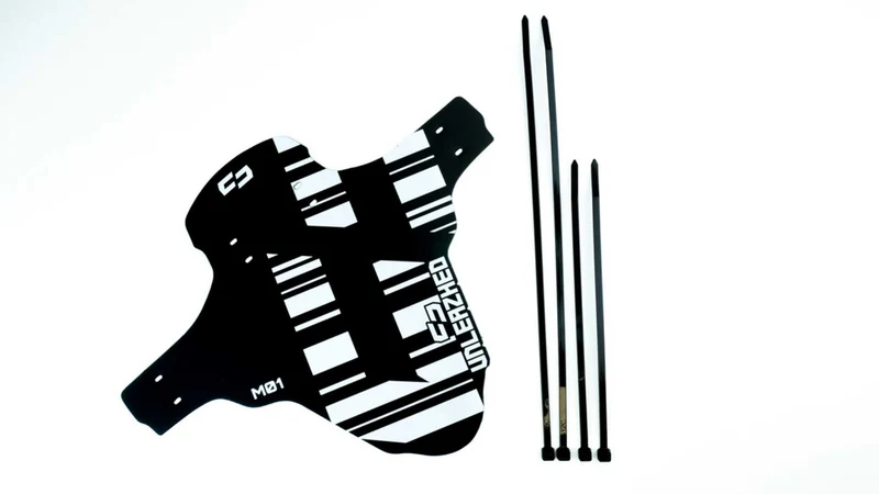 Unleazhed M01 Mudguard Logo Skin unsplash 1 pcs, 4 cable ties white