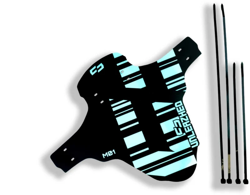 Unleazhed M01 Mudguard Logo Skin unsplash 1 pcs, 4 cable ties turquoise