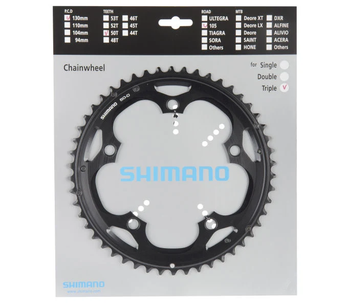 Shimano Kettenblatt 105 FC-5703 50 Zähne Schwarz