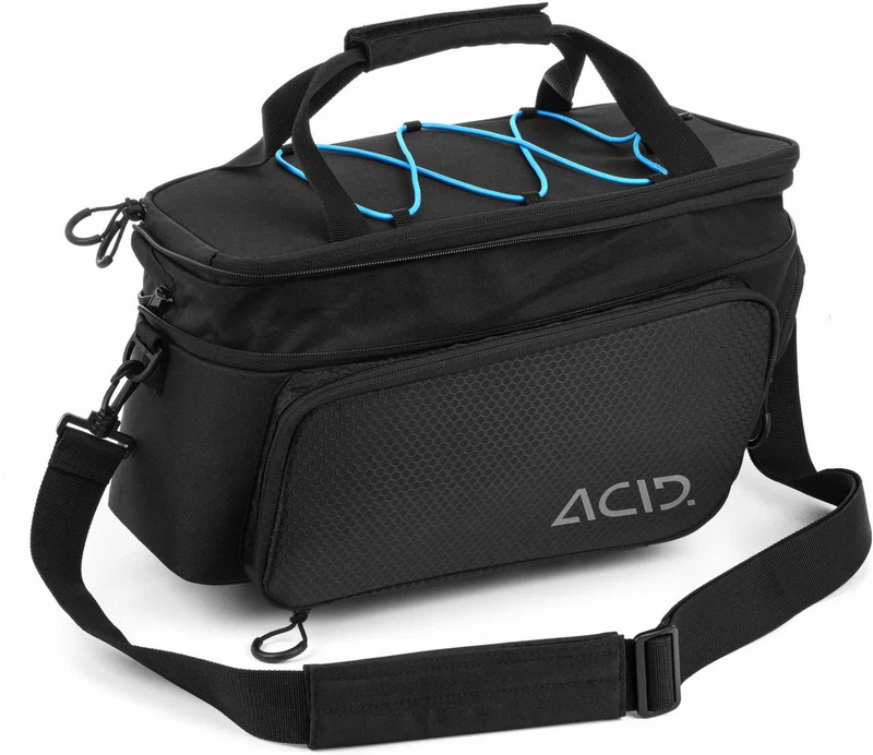 Acid Gepäckträgertasche Trunk City RILink black 8 + 16 L (blaues Gummiband)