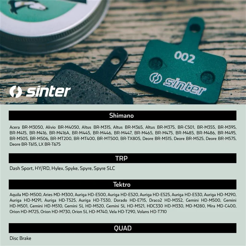 SINTER Bremsbelag grün Shimano Typ B (B01S,B03S)