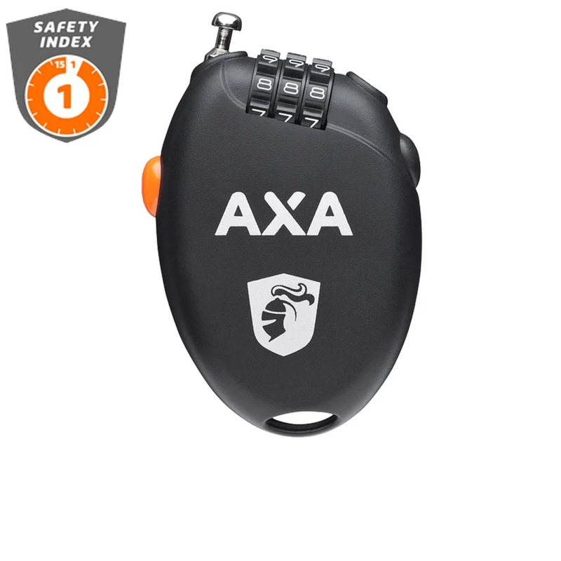 Axa Seilschloss Roll 75/1,6 schwarz mit Zahlencode