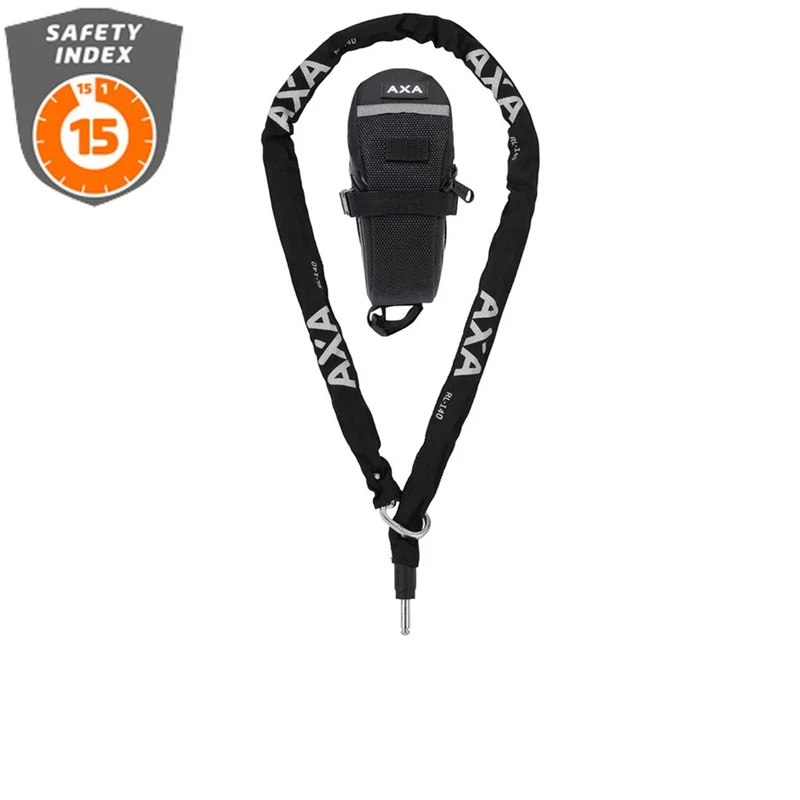 Axa Kette Plug In RLC 140/5,5 schwarz mit Tasche