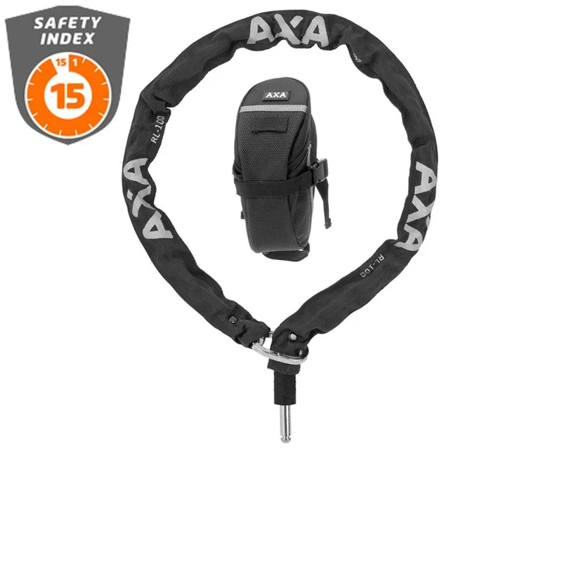 Axa Kette Plug In RLC 100/5,5 schwarz mit Tasche