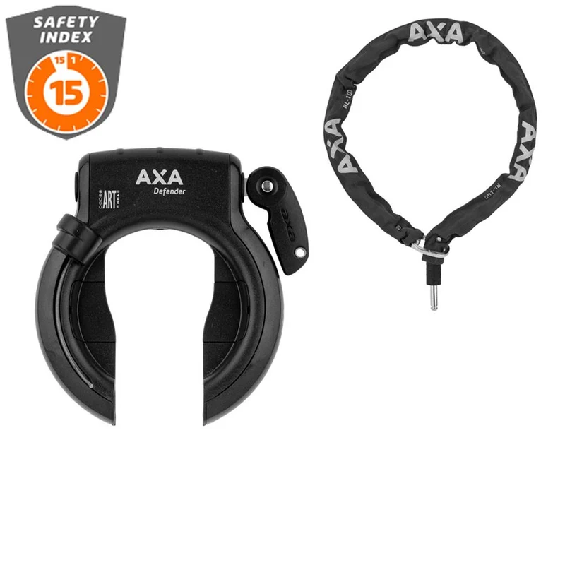 Axa Rahmenschloss Defender + Kette RL100 mit Tasche