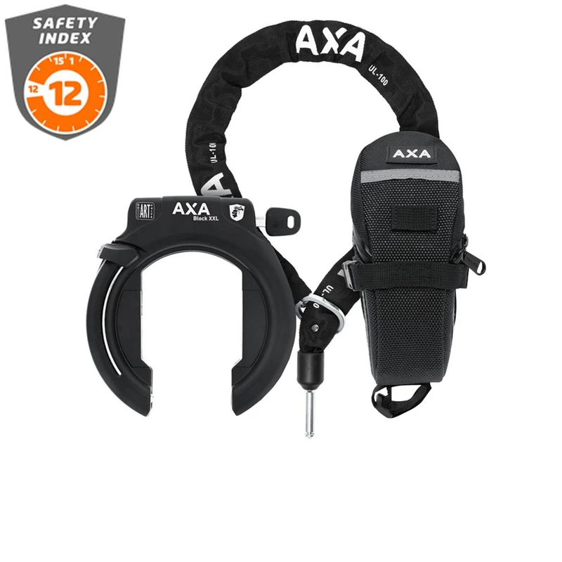 Axa Rahmenschloss Block XXL + Kette ULC 100 mit Tasche
