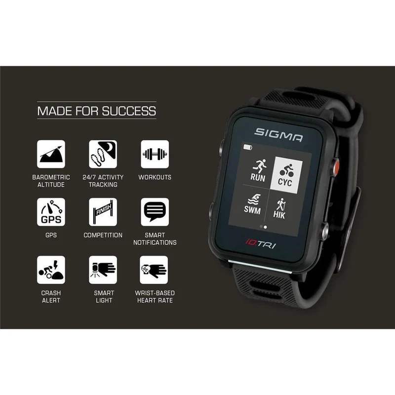 Sigma Sportuhr ID Tri neon rot Basic