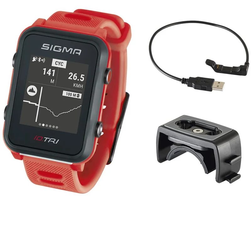 Sigma Sportuhr ID Tri neon rot Basic