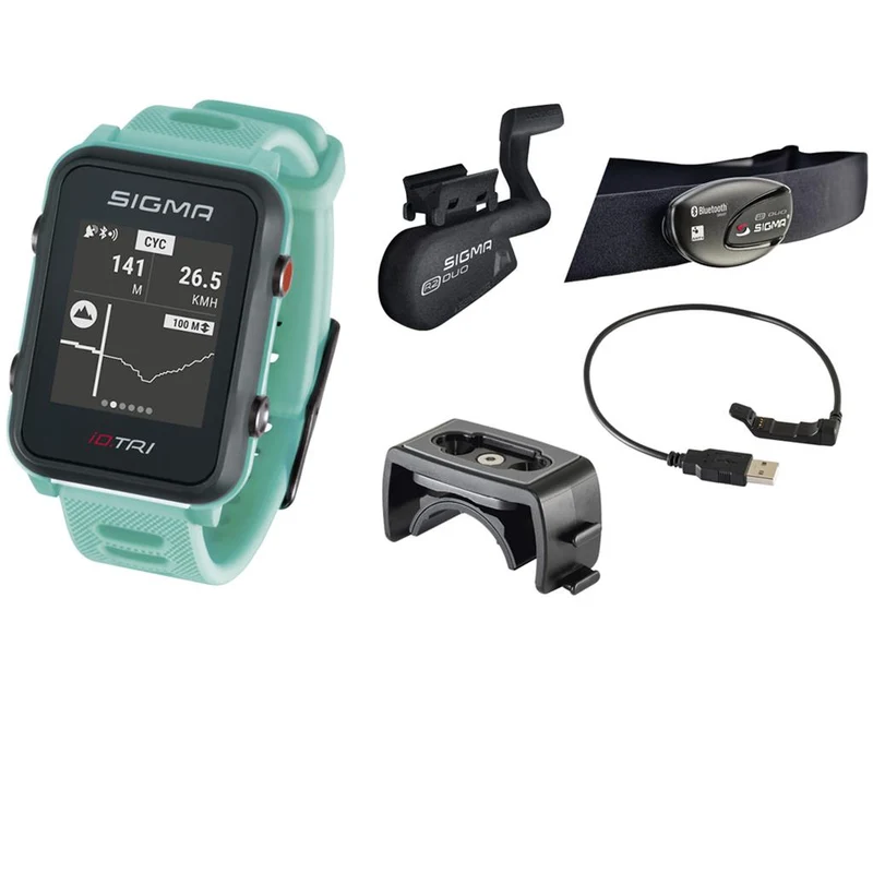 Sigma Sportuhr ID Tri neon mint SET