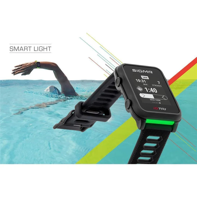Sigma Sportuhr ID Tri schwarz SET