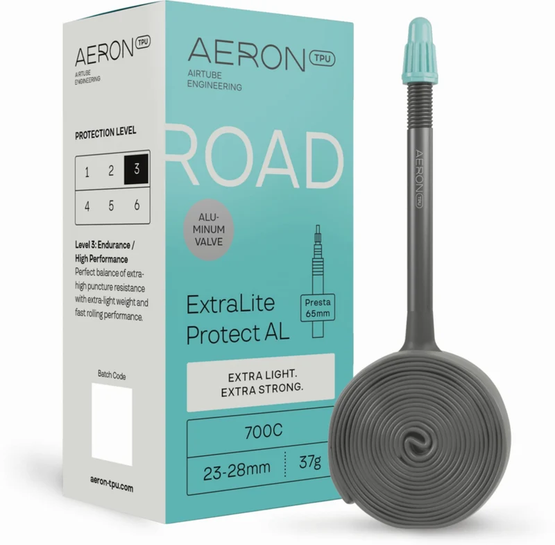 Aeron/TPU Road - ExtraLite Protect AL 23-28 mm Schlauch 28" black Ventil SV 65 mm
