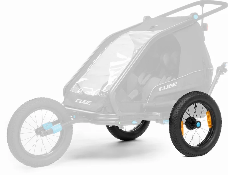Cube Fat Wheels hinten für Kinder Fahrradanhänger Double black
