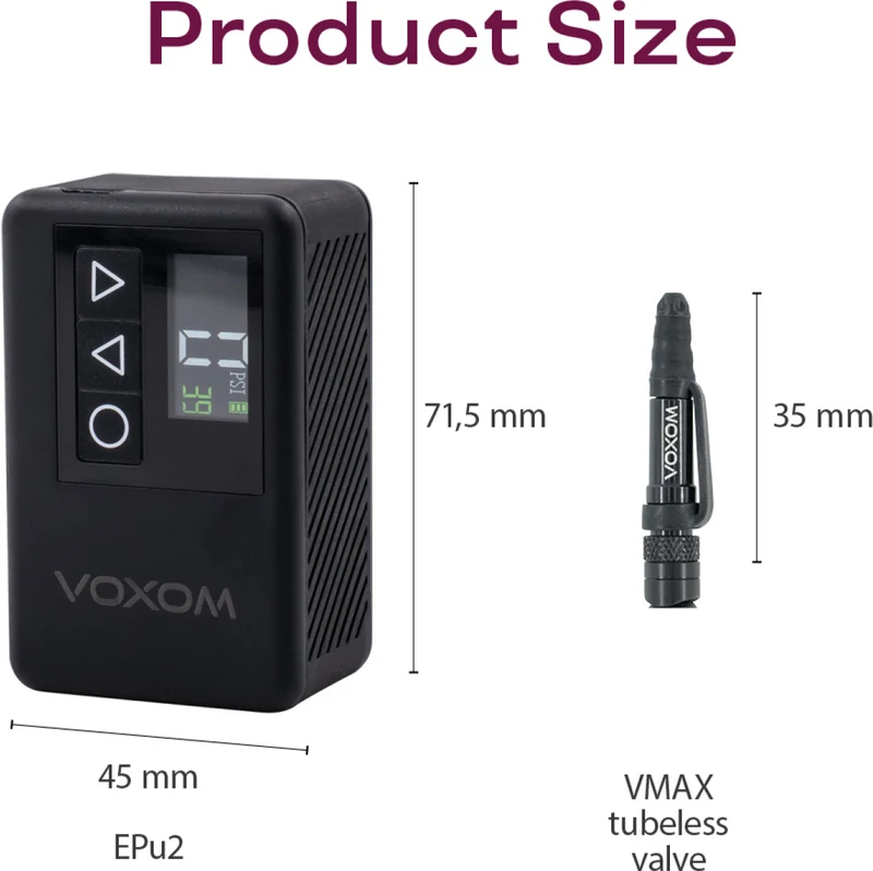 Voxom elektrische Fahrradminipumpe EPU2 schwarz