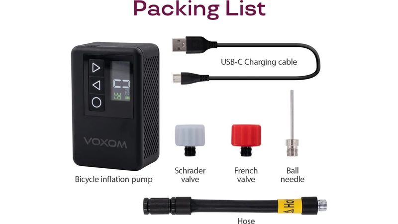 Voxom elektrische Fahrradminipumpe EPU2 schwarz
